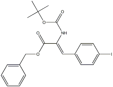 3-(4-Iodophenyl)-2-[(tert-butoxy)carbonylamino]acrylic acid benzyl ester 结构式