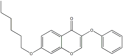 3-Phenoxy-7-hexyloxy-4H-1-benzopyran-4-one 结构式