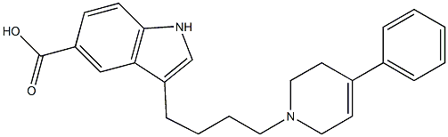 3-[4-[(1,2,3,6-Tetrahydro-4-phenylpyridin)-1-yl]butyl]-1H-indole-5-carboxylic acid 结构式