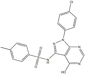 1-(4-Chlorophenyl)-3-(4-methylphenylsulfonylamino)-1H-pyrazolo[3,4-d]pyrimidin-4-ol 结构式