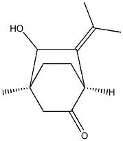 (1S,4S)-5-Hydroxy-4-methyl-6-(1-methylethylidene)bicyclo[2.2.2]octan-2-one 结构式