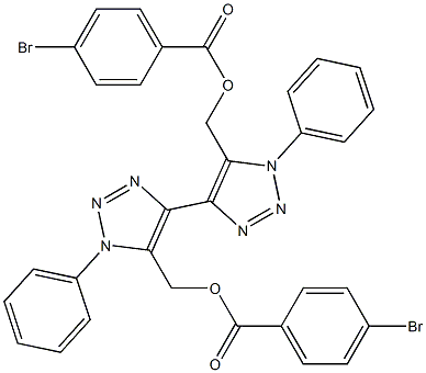 1,1'-Diphenyl-5,5'-bis[(4-bromobenzoyloxy)methyl]-4,4'-bi(1H-1,2,3-triazole) 结构式
