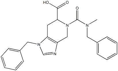 1-Benzyl-4,5,6,7-tetrahydro-5-(N-benzylmethylcarbamoyl)-1H-imidazo[4,5-c]pyridine-6-carboxylic acid 结构式