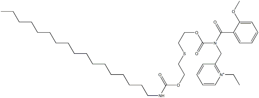 1-Ethyl-2-[N-(2-methoxybenzoyl)-N-[2-[2-(heptadecylcarbamoyloxy)ethylthio]ethoxycarbonyl]aminomethyl]pyridinium 结构式