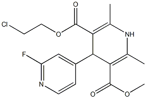 4-(2-Fluoropyridin-4-yl)-1,4-dihydro-2,6-dimethylpyridine-3,5-dicarboxylic acid 3-methyl 5-(2-chloroethyl) ester 结构式