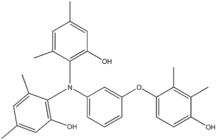 N,N-Bis(6-hydroxy-2,4-dimethylphenyl)-3-(4-hydroxy-2,3-dimethylphenoxy)benzenamine 结构式