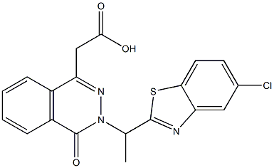 3-[1-(5-Chloro-2-benzothiazolyl)ethyl]-3,4-dihydro-4-oxophthalazine-1-acetic acid 结构式