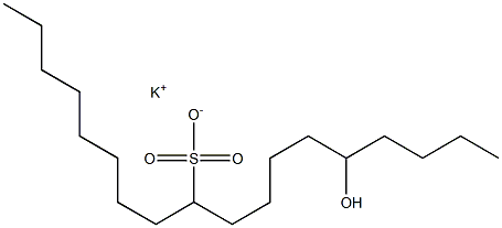 14-Hydroxyoctadecane-9-sulfonic acid potassium salt 结构式