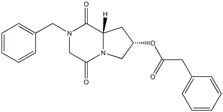(6S,8S)-4-Benzyl-8-(phenylacetyloxy)-1,4-diazabicyclo[4.3.0]nonane-2,5-dione 结构式