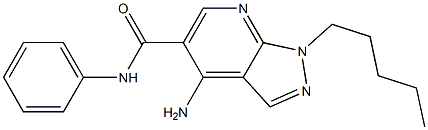 1-Pentyl-4-amino-N-phenyl-1H-pyrazolo[3,4-b]pyridine-5-carboxamide 结构式