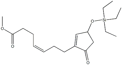 (Z)-7-[3-[(Triethylsilyl)oxy]-5-oxo-1-cyclopenten-1-yl]-4-heptenoic acid methyl ester 结构式