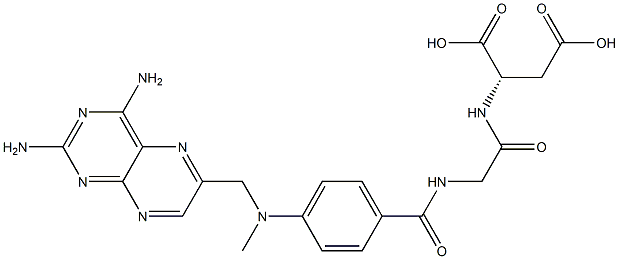 N-[N-[p-[[(2,4-Diamino-6-pteridinyl)methyl]methylamino]benzoyl]glycyl]-L-aspartic acid 结构式