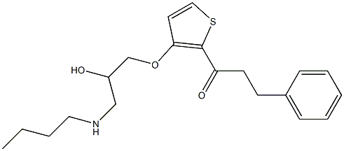 1-[3-[2-Hydroxy-3-(butylamino)propyloxy]-2-thienyl]-3-phenyl-1-propanone 结构式