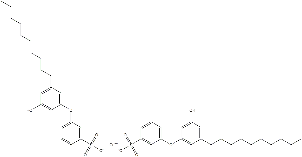 Bis(3'-hydroxy-5'-decyl[oxybisbenzene]-3-sulfonic acid)calcium salt 结构式