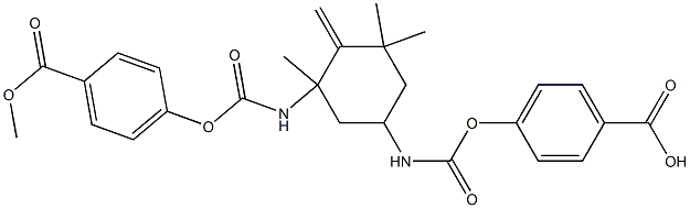 4,4'-[[Methylene(1,3,3-trimethylcyclohexane-1,5-diyl)]bis(iminocarbonyloxy)]di(benzoic acid methyl) ester 结构式