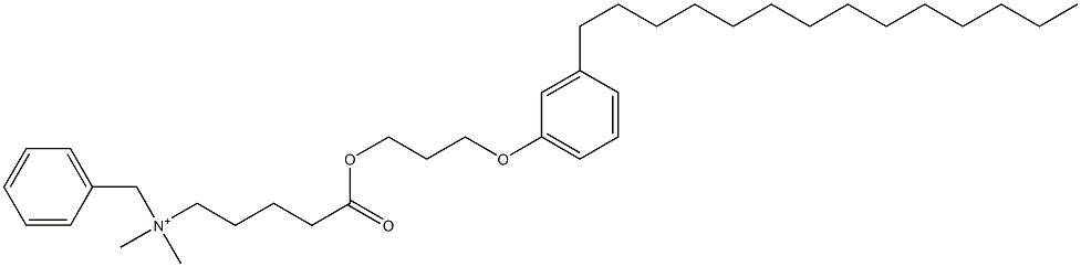 N,N-Dimethyl-N-benzyl-N-[4-[[3-(3-tetradecylphenyloxy)propyl]oxycarbonyl]butyl]aminium 结构式