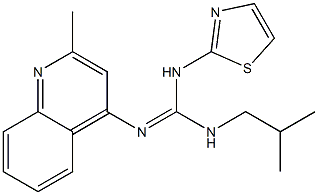 1-Isobutyl-2-(2-methyl-4-quinolyl)-3-(2-thiazolyl)guanidine 结构式