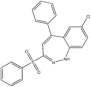 7-Chloro-5-phenyl-3-(phenylsulfonyl)-1H-1,2-benzodiazepine 结构式