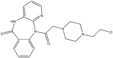 5,11-Dihydro-11-[[4-(2-chloroethyl)-1-piperazinyl]acetyl]-6H-pyrido[2,3-b][1,4]benzodiazepin-6-one 结构式