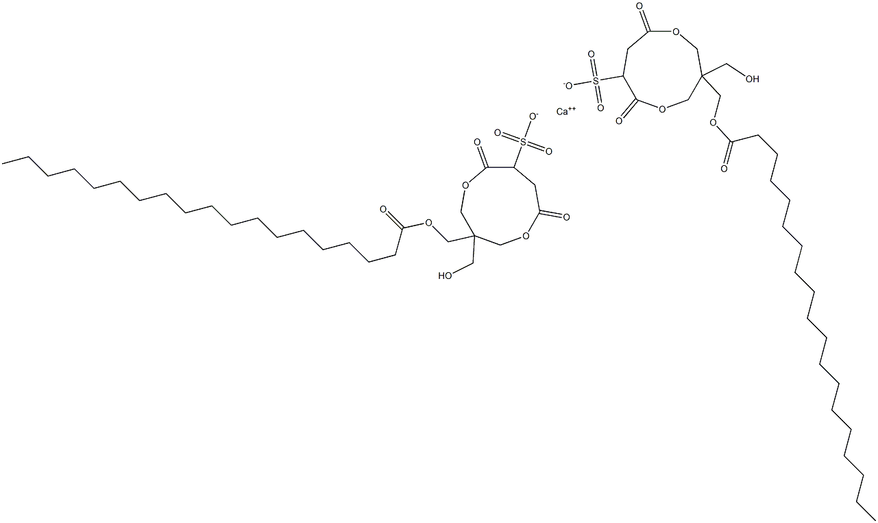 Bis[1-(1-oxononadecyloxymethyl)-1-(hydroxymethyl)-4,7-dioxo-3,8-dioxacyclononane-6-sulfonic acid]calcium salt 结构式