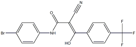 2-Cyano-3-hydroxy-3-[4-trifluoromethylphenyl]-N-[4-bromophenyl]acrylamide 结构式