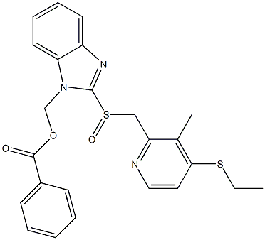 1-Benzoyloxymethyl-2-[(3-methyl-4-ethylthio-2-pyridinyl)methylsulfinyl]-1H-benzimidazole 结构式