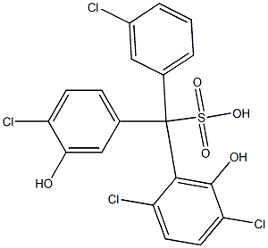 (3-Chlorophenyl)(4-chloro-3-hydroxyphenyl)(2,5-dichloro-6-hydroxyphenyl)methanesulfonic acid 结构式