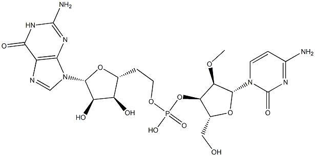 3'-O-[5'-Guanosyl(methyl)phosphono]-2'-O-methylcytidine 结构式