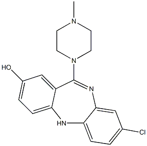 8-Chloro-2-hydroxy-11-(4-methylpiperazino)-5H-dibenzo[b,e][1,4]diazepine 结构式