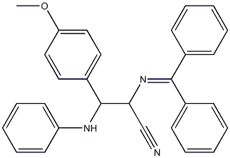 3-[Phenylamino]-3-(4-methoxyphenyl)-2-[(diphenylmethylene)amino]propanenitrile 结构式