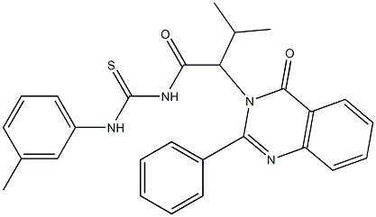 1-[3-Methyl-2-(4-oxo-2-phenyl-3,4-dihydroquinazolin-3-yl)butyryl]-3-(m-tolyl)thiourea 结构式