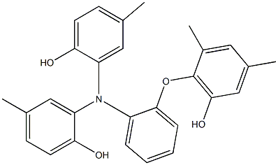 N,N-Bis(2-hydroxy-5-methylphenyl)-2-(6-hydroxy-2,4-dimethylphenoxy)benzenamine 结构式