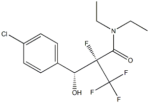 (2R,3R)-N,N-Diethyl-2-fluoro-2-trifluoromethyl-3-hydroxy-3-(4-chlorophenyl)propionamide 结构式