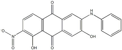 2-Anilino-3,5-dihydroxy-6-nitroanthraquinone 结构式