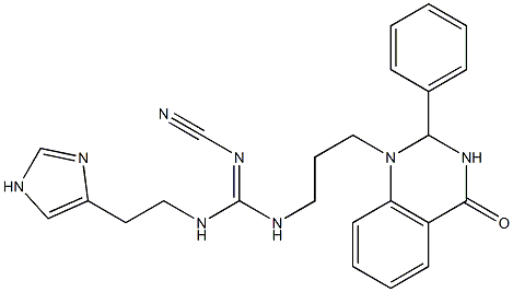 1-[3-[2-Cyano-3-[2-(1H-imidazol-4-yl)ethyl]guanidino]propyl]-2-phenyl-1,2-dihydroquinazolin-4(3H)-one 结构式