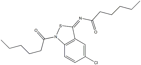 5-Chloro-1-hexanoyl-3(1H)-hexanoylimino-2,1-benzisothiazole 结构式