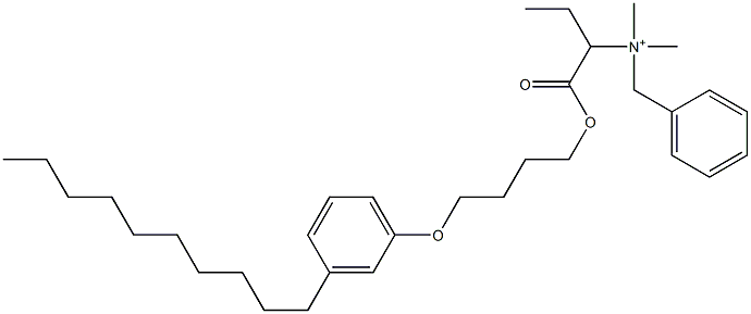 N,N-Dimethyl-N-benzyl-N-[1-[[4-(3-decylphenyloxy)butyl]oxycarbonyl]propyl]aminium 结构式