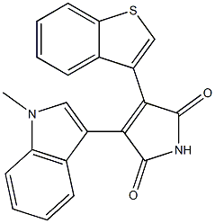 2-(1-Methyl-1H-indole-3-yl)-3-(benzo[b]thiophene-3-yl)maleimide 结构式