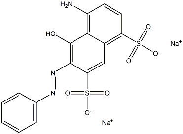 4-Amino-5-hydroxy-6-(phenylazo)-1,7-naphthalenedisulfonic acid disodium salt 结构式