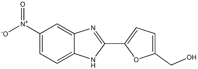 5-Nitro-2-[5-(hydroxymethyl)furan-2-yl]-1H-benzimidazole 结构式