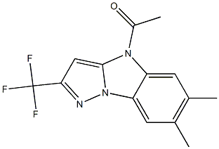 4-Acetyl-2-(trifluoromethyl)-6,7-dimethyl-4H-pyrazolo[1,5-a]benzimidazole 结构式