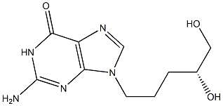 2-Amino-9-[(4R)-4,5-dihydroxypentyl]-1,9-dihydro-6H-purin-6-one 结构式