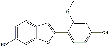 2-(2-Methoxy-4-hydroxyphenyl)benzofuran-6-ol 结构式