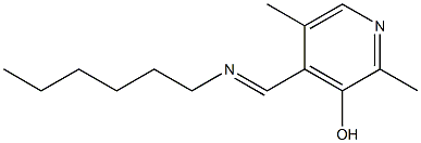 2,5-Dimethyl-4-[(hexylimino)methyl]pyridin-3-ol 结构式