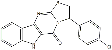 1-(p-Chlorophenyl)-3-thia-4,9,10a-triazacyclopenta[b]fluoren-10(9H)-one 结构式