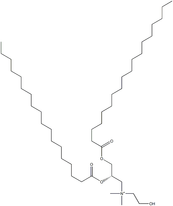 (S)-N-(2-Hydroxyethyl)-N,N-dimethyl-2,3-bis[(1-oxooctadecyl)oxy]-1-propanaminium 结构式