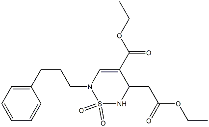 (2-(3-Phenylpropyl)-4-ethoxycarbonyl-5,6-dihydro-2H-1,2,6-thiadiazine 1,1-dioxide)-5-ylacetic acid ethyl ester 结构式