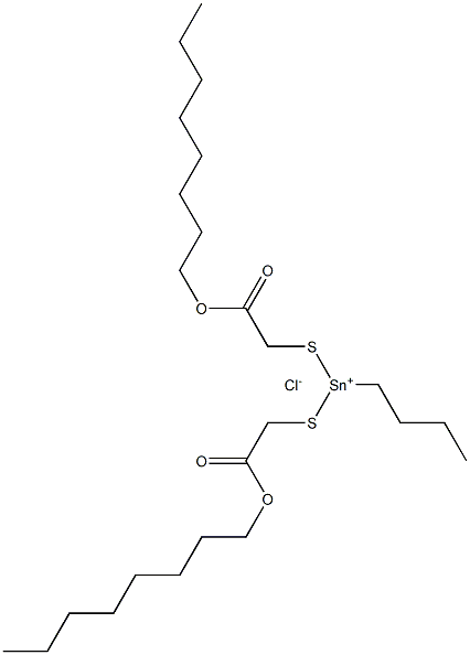 Butylbis(octyloxycarbonylmethylthio)tin(IV) chloride 结构式