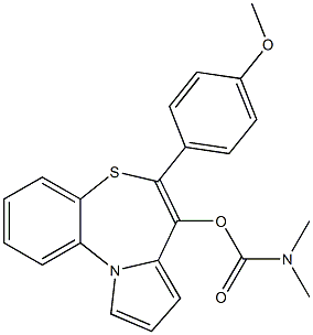 N,N-Dimethylcarbamic acid [6-(4-methoxyphenyl)pyrrolo[2,1-d][1,5]benzothiazepin-7-yl] ester 结构式