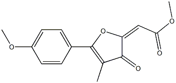 2-Methoxycarbonylmethylene-4-methyl-5-(4-methoxyphenyl)furan-3(2H)-one 结构式